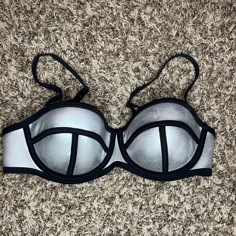 Silver bathing suit top